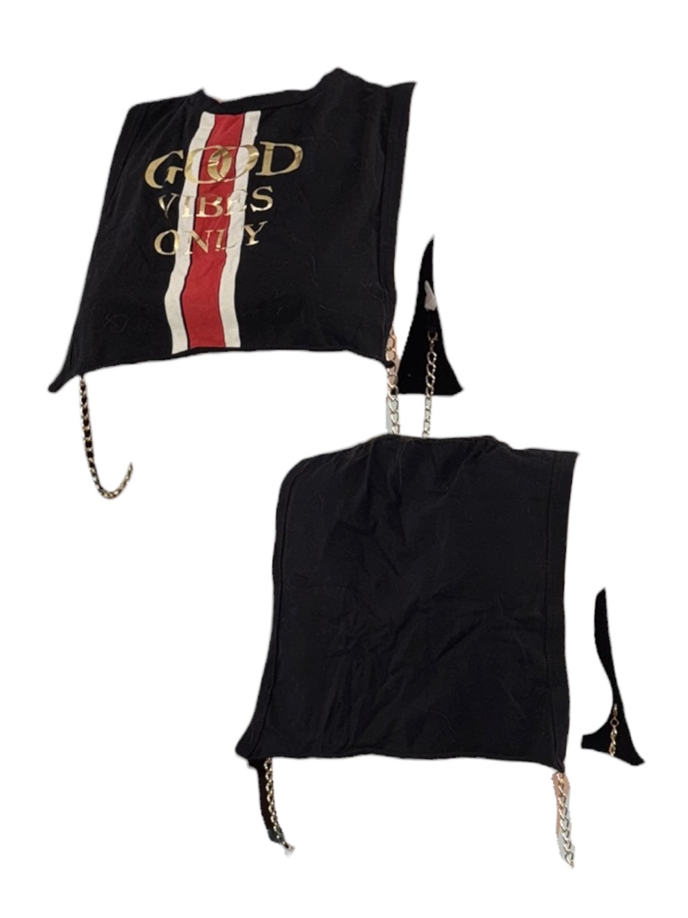 Good Vibes Only Crop Top With Side Chain